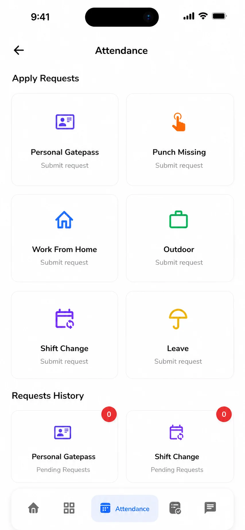 Trilliant Software attendance management mobile app screenshot